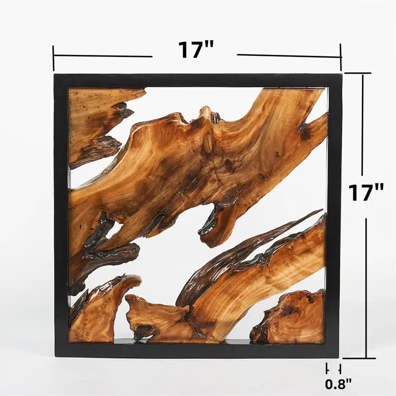 Handmade Live Edge Wood Wall Decor with Black Frame, Cedar Wood Wall Decor Ornaments, Hanging Decor, Unique Home Gifts - Image 5