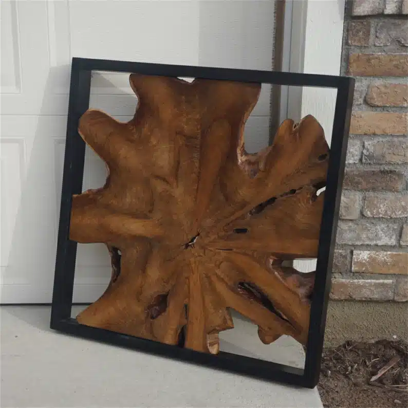 Handmade Live Edge Wood Wall Decor with Black Frame, Cedar Wood Wall Decor Ornaments, Hanging Decor, Unique Home Gifts - Image 6